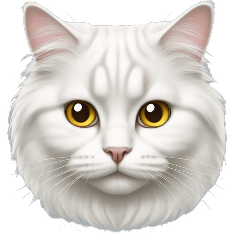 British longhair white cat  emoji