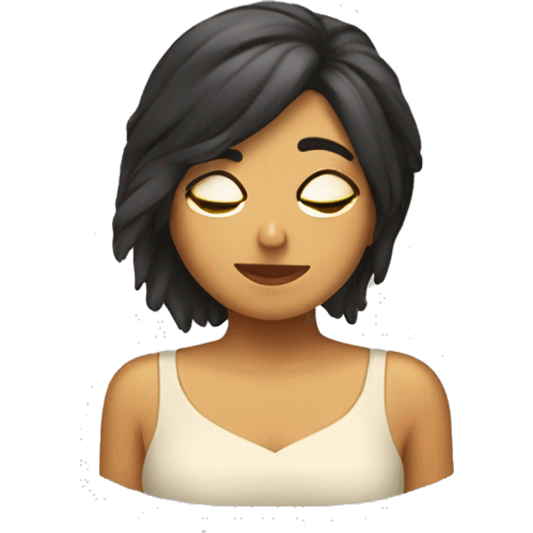 chica morena durmiendo emoji