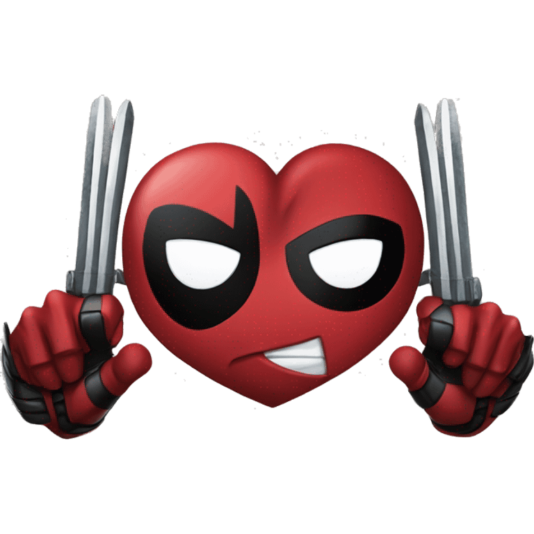 Deadpool and wolverine making a heart hands emoji