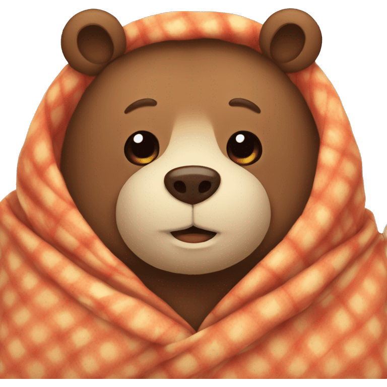 bear cozy in blanket emoji