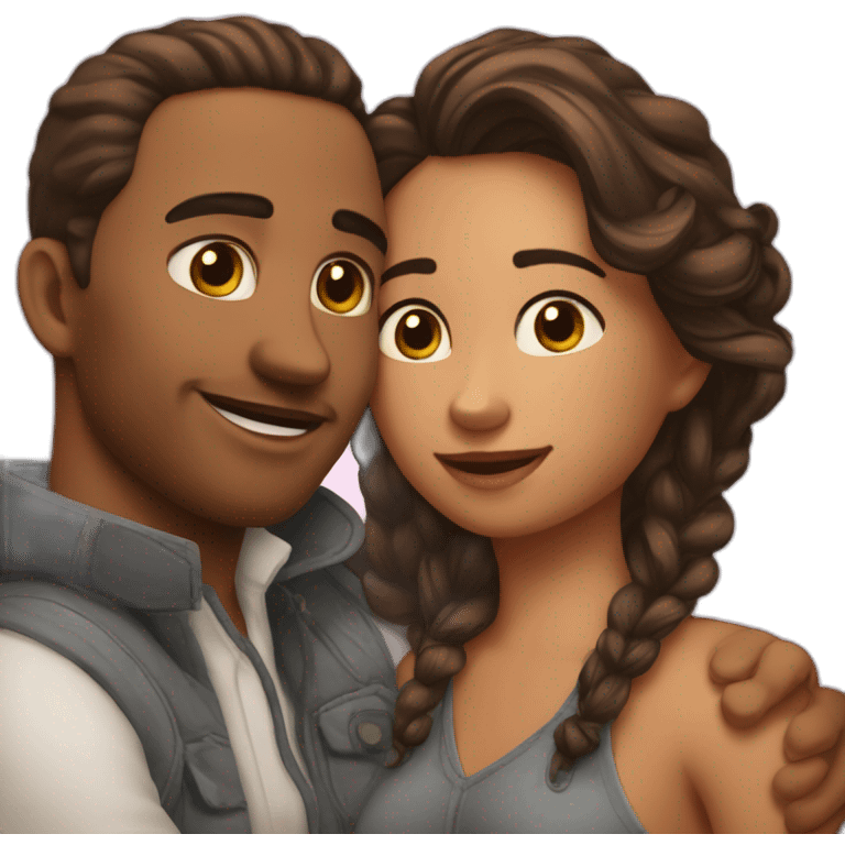 Amoureux et honteux emoji