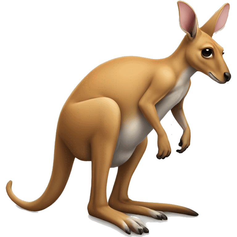 Kangaroo standing on bulldog emoji