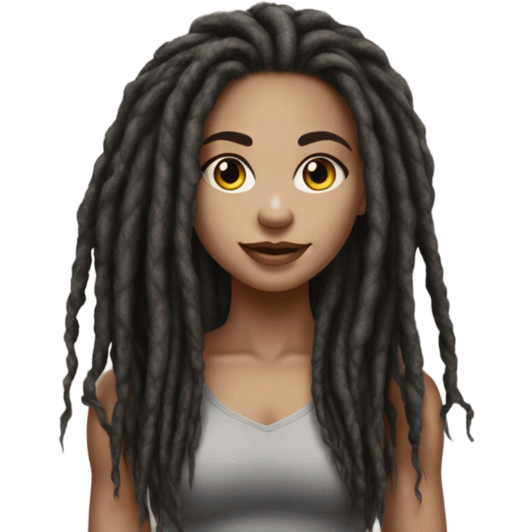 elegant light-skinned dark dreadlocks beauty portrait bodybuilding  emoji