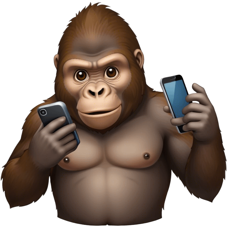 Gorilla holding a phone emoji