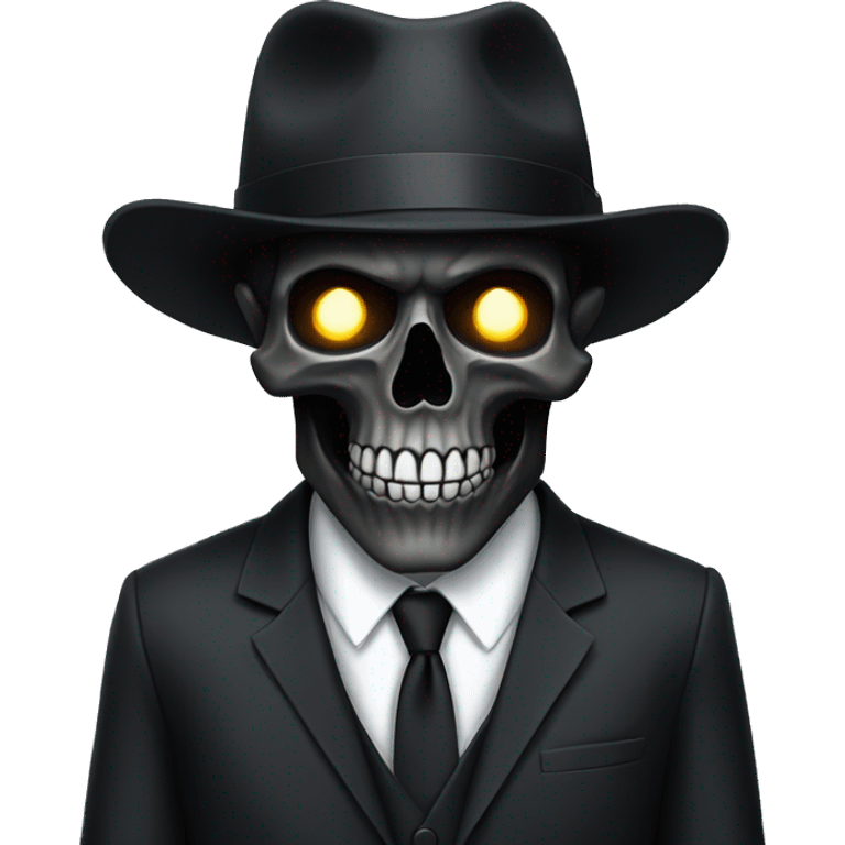 black skull in suit emoji