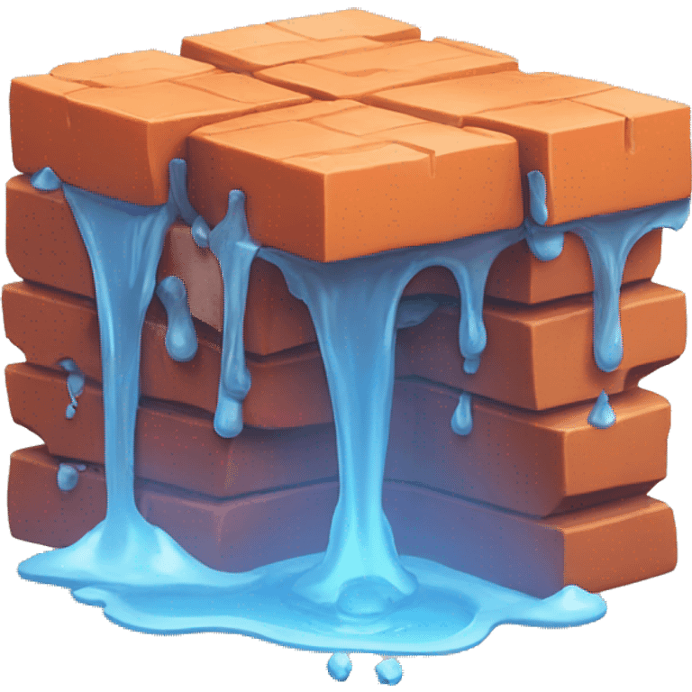 Melting bricks emoji