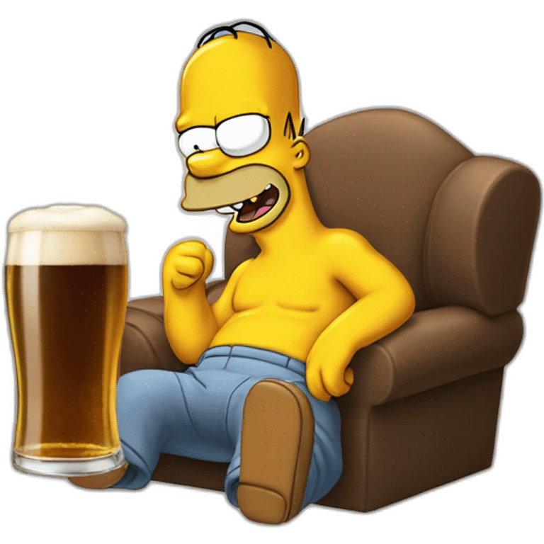 Simpson qui boit une bière emoji