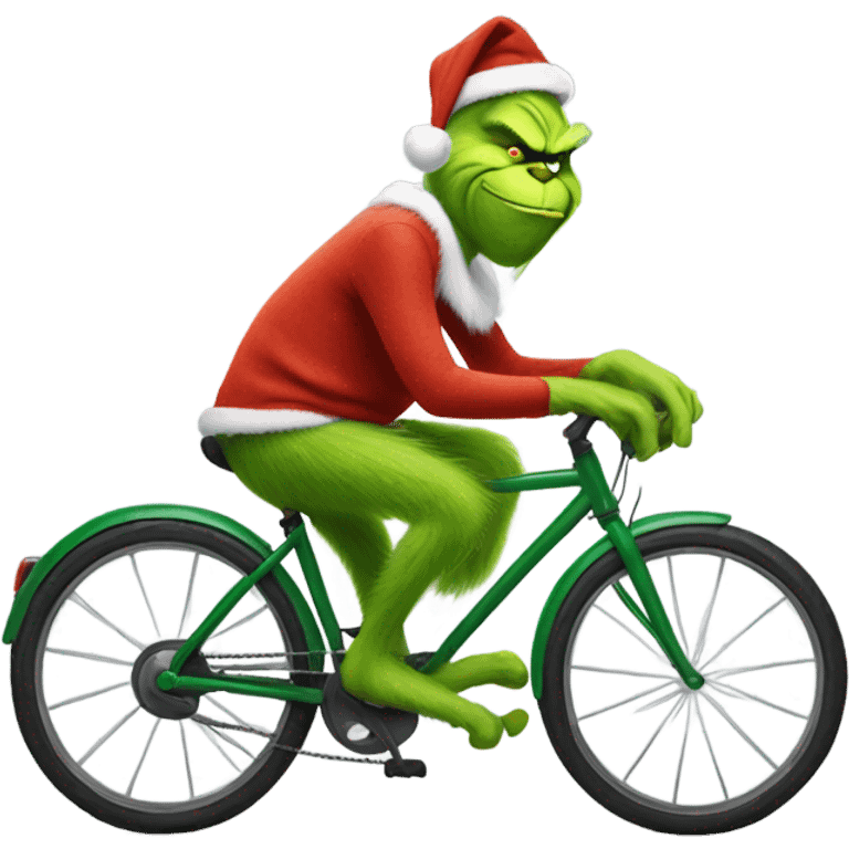 Grinch on a bike emoji