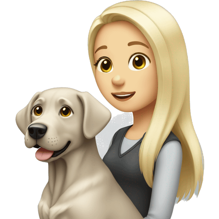 Blonde girl with a silver lab emoji