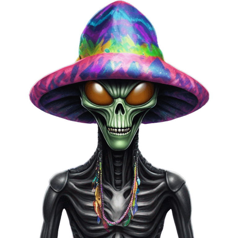 Alien xenomorph with Pimp Hat emoji