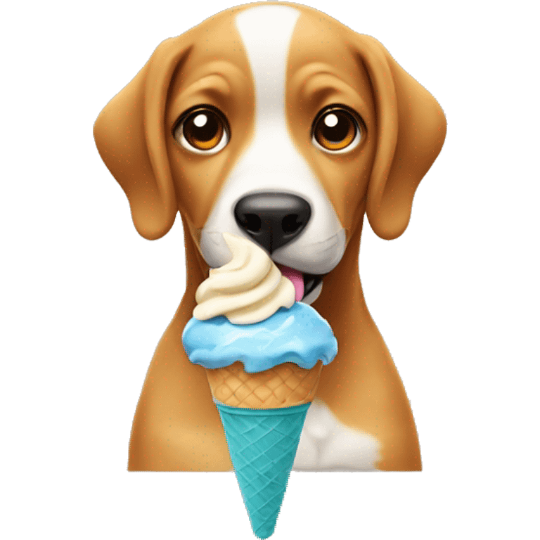 Dog eating ice cream  emoji