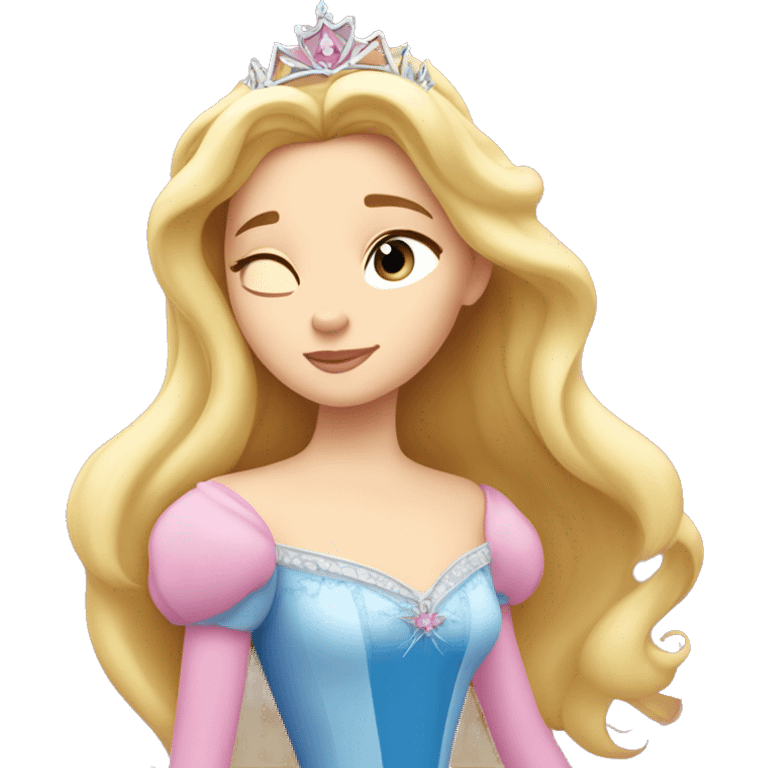 Princess Aurora with tiara sleeping beauty emoji