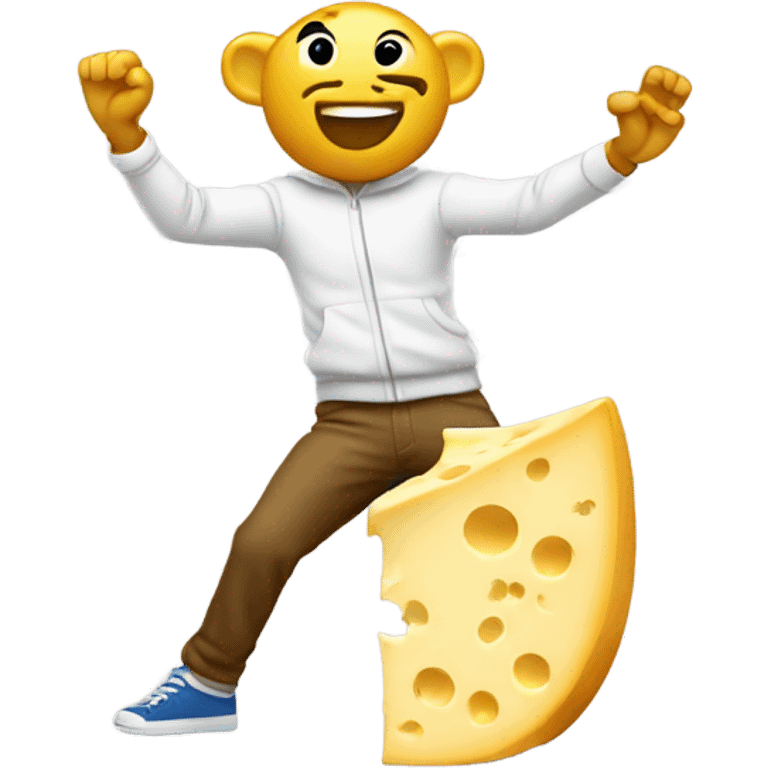 Cheese doing the dab emoji