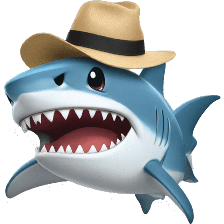 Shark with hat crying emoji