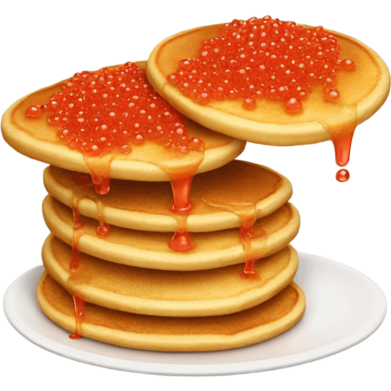 Pancake with red caviar emoji