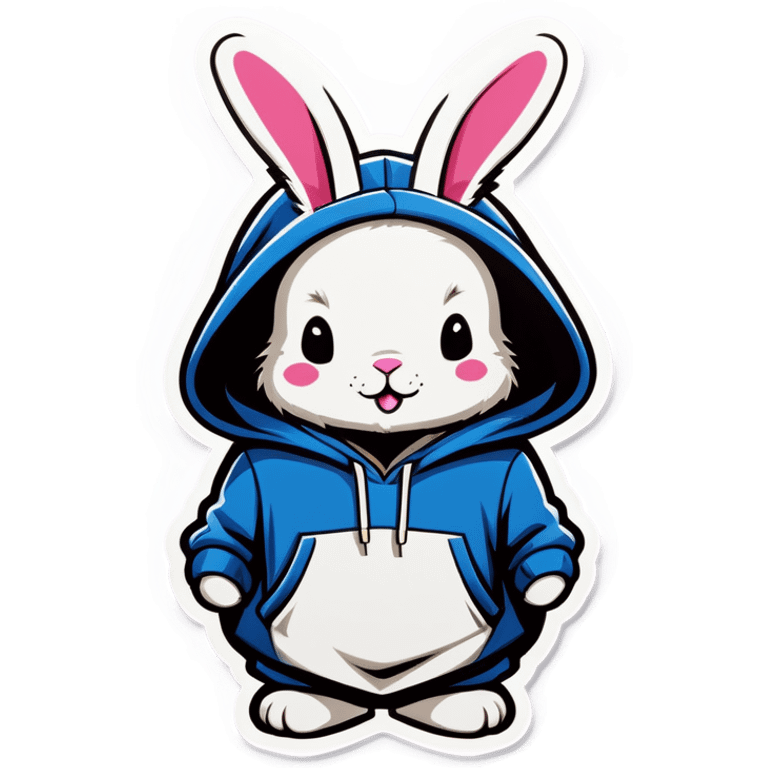 Bunny wearing a hoodie emoji