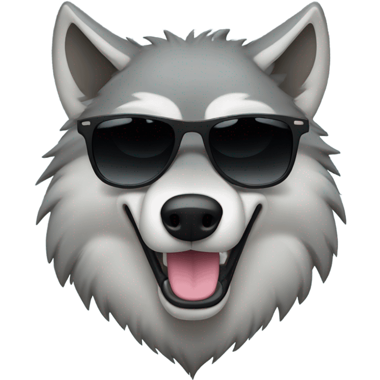 Wolf wearing dark sunglasses emoji