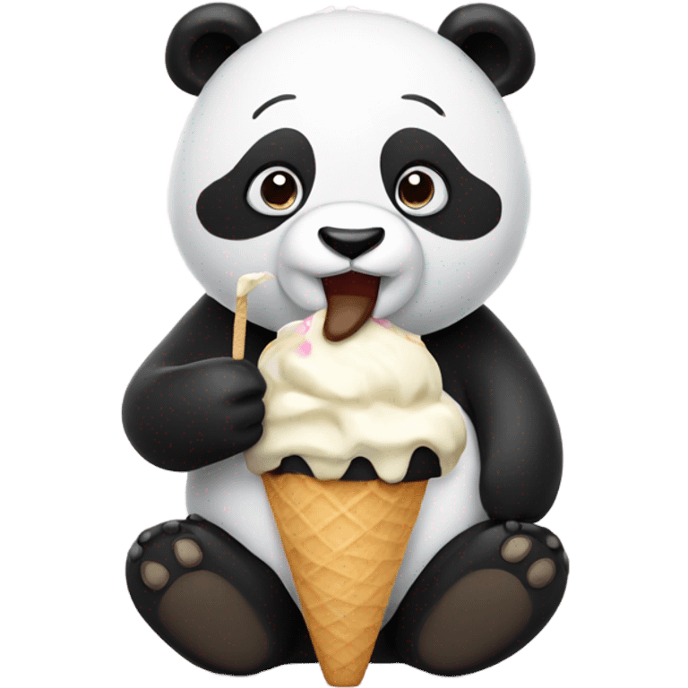 Panda eating ice cream emoji