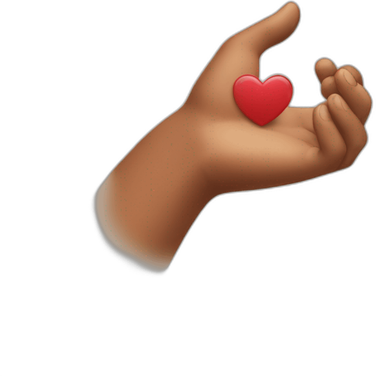 showing heart with hand emoji