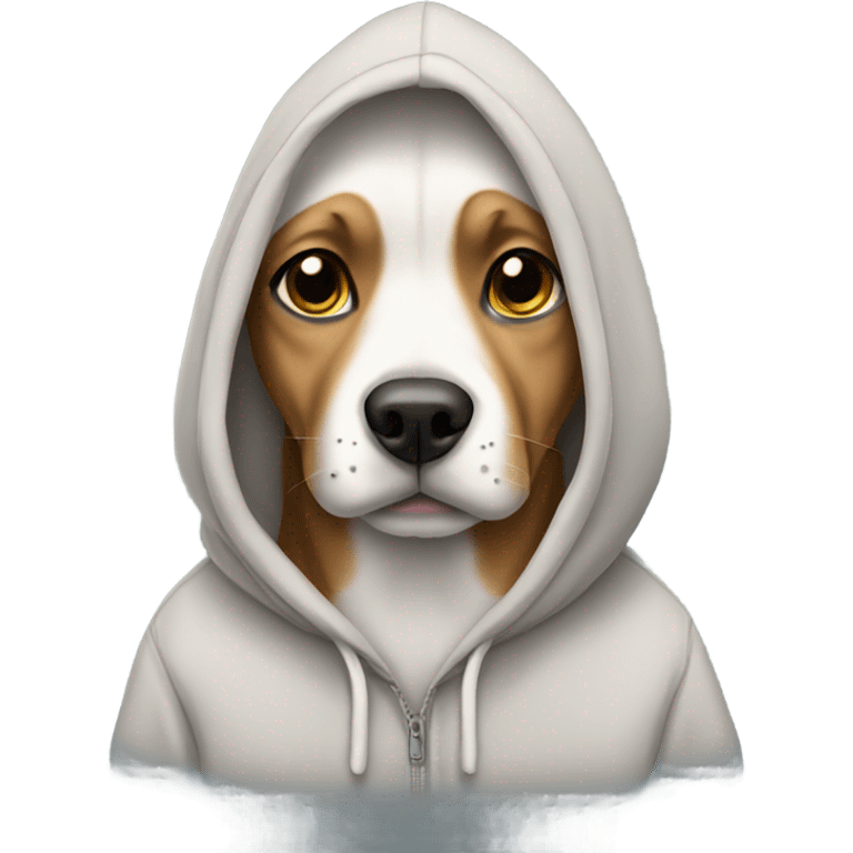 Dog wearing a hoodie emoji