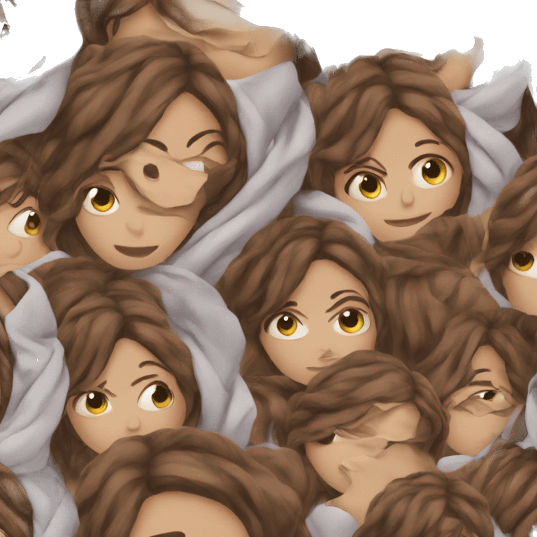 Brown hair girl wrapped in blanket emoji