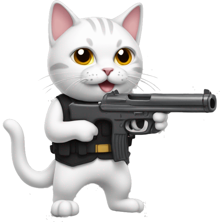 cat with gun  emoji