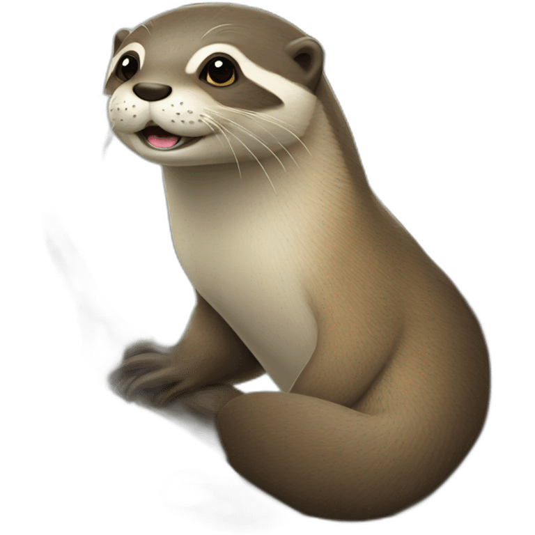 Loutre sur arbre emoji