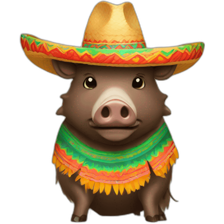 Boar in Mexican hat emoji