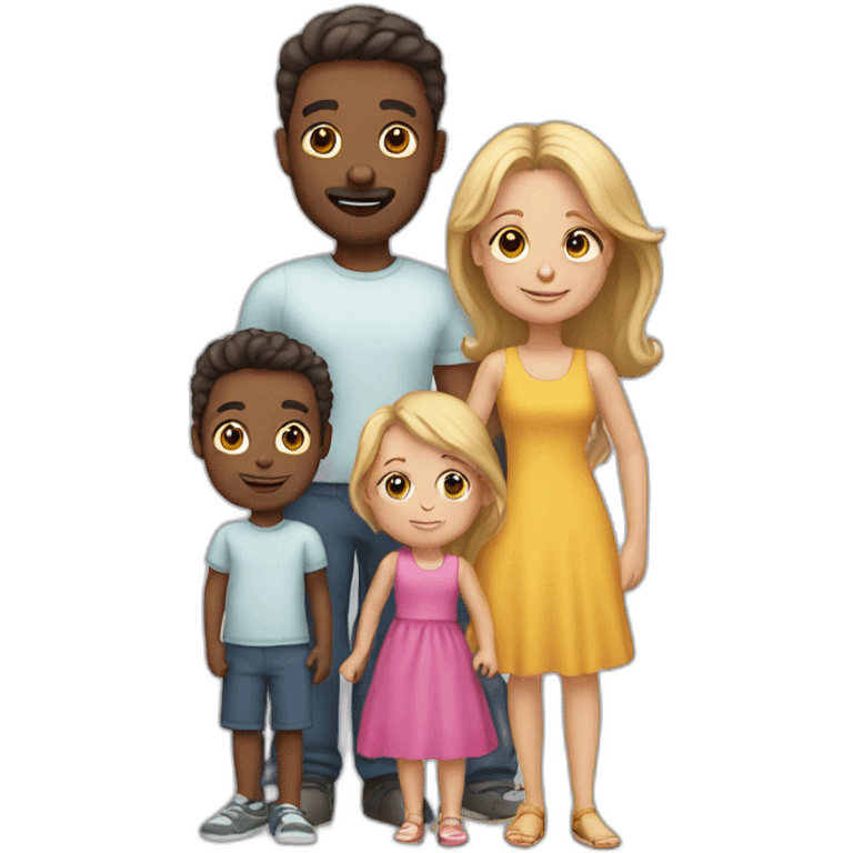 White Family with 3 kids emoji