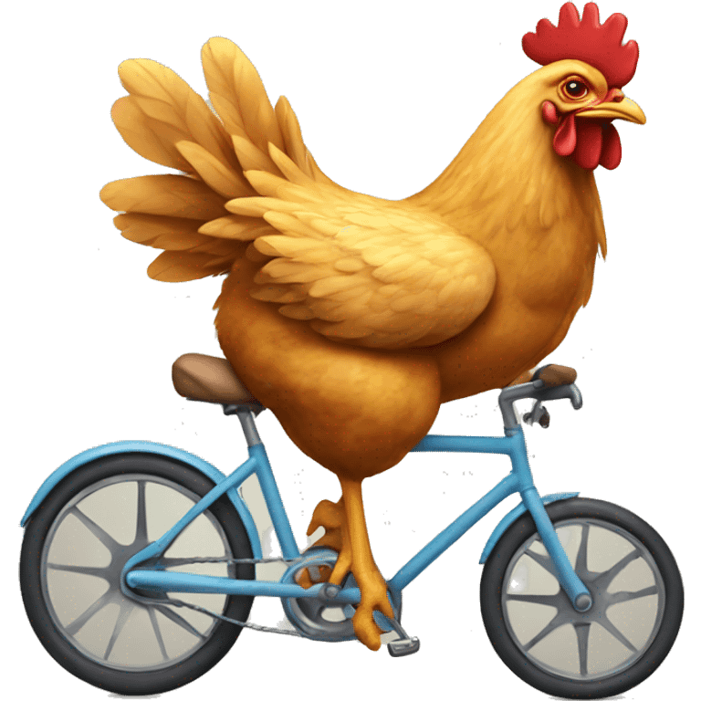 Chicken riding a bike emoji