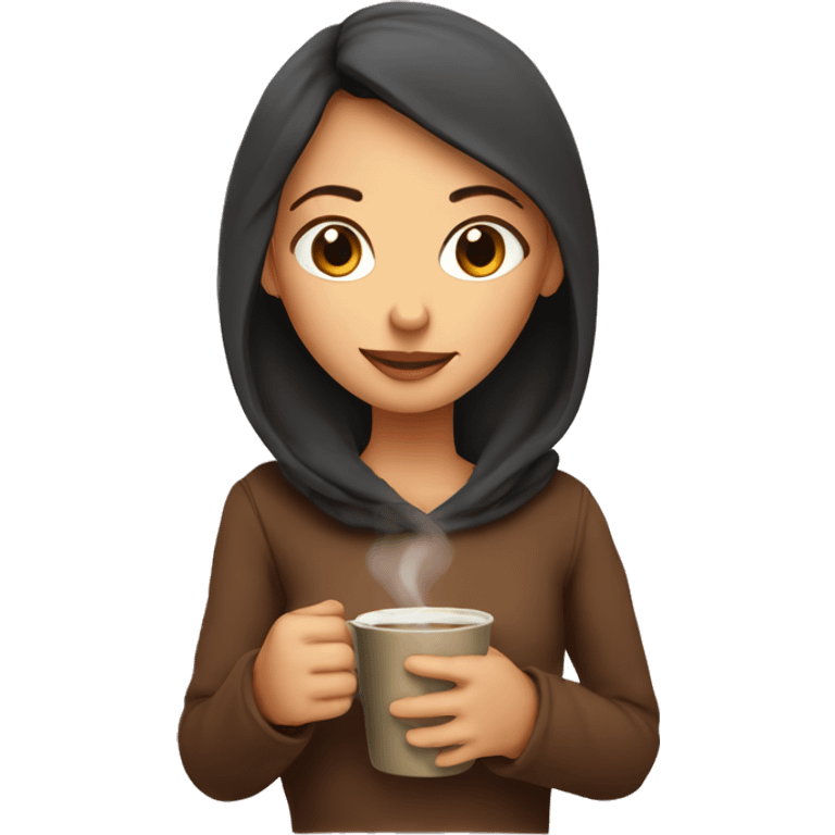 Cozy girl drinking chai emoji