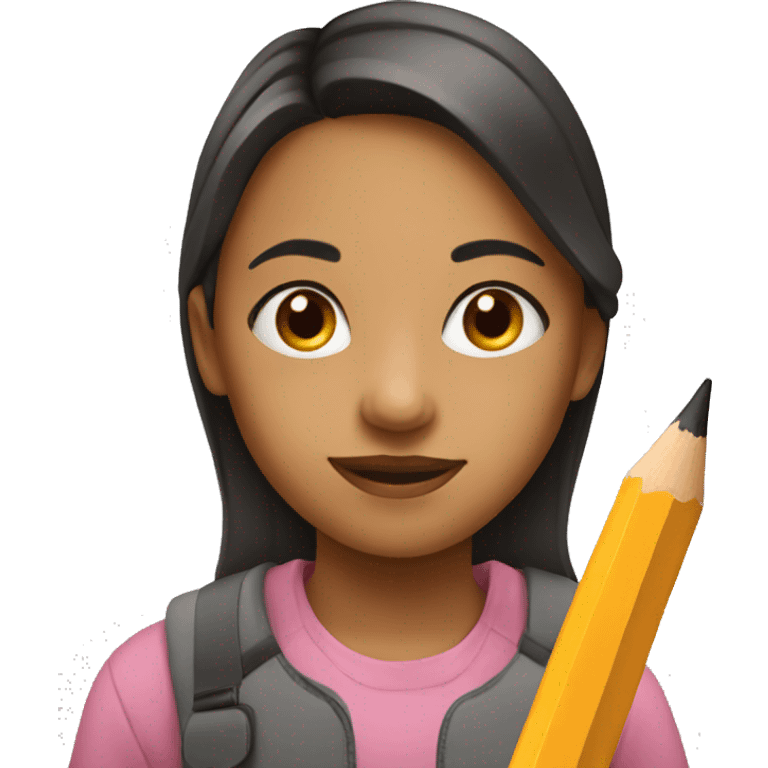 Girl with pencil emoji