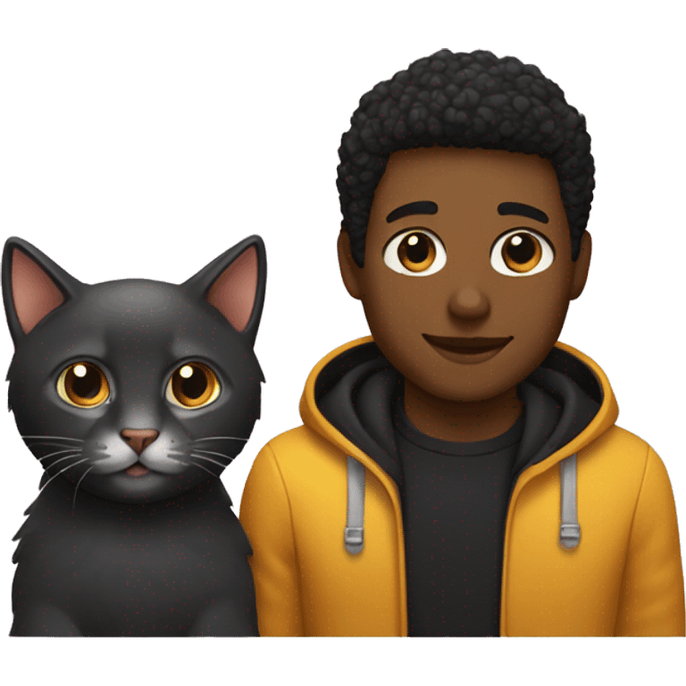 Persona con un gatito negro  emoji