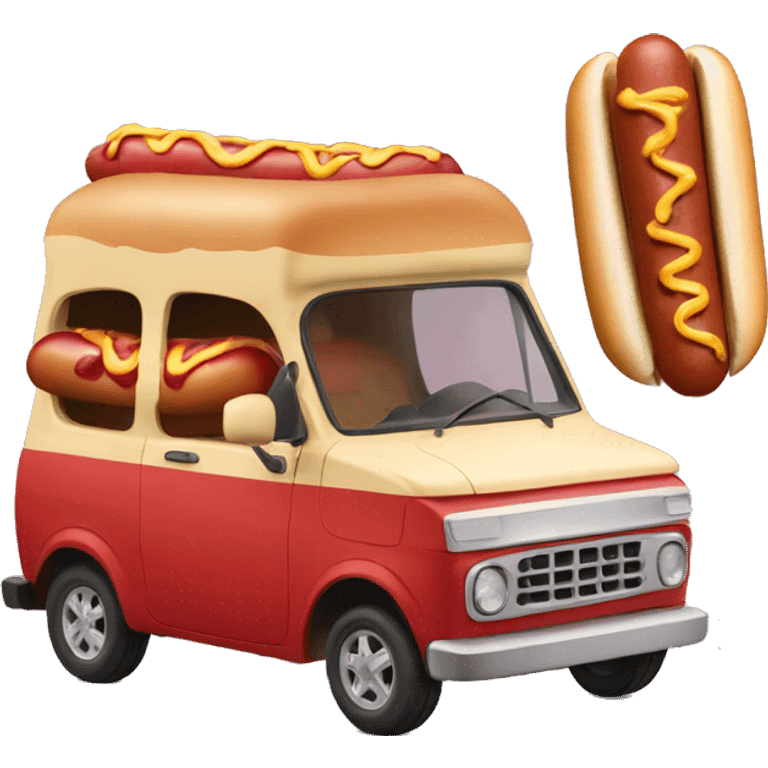 Car eating hotdogs emoji