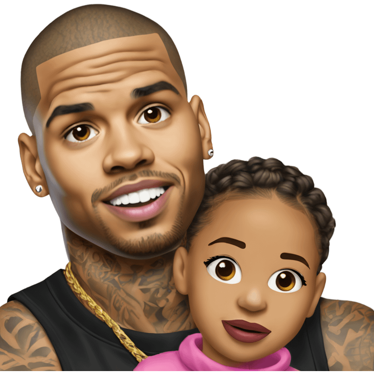 Hyper Realistic Chris Brown with daughter Royalty emoji