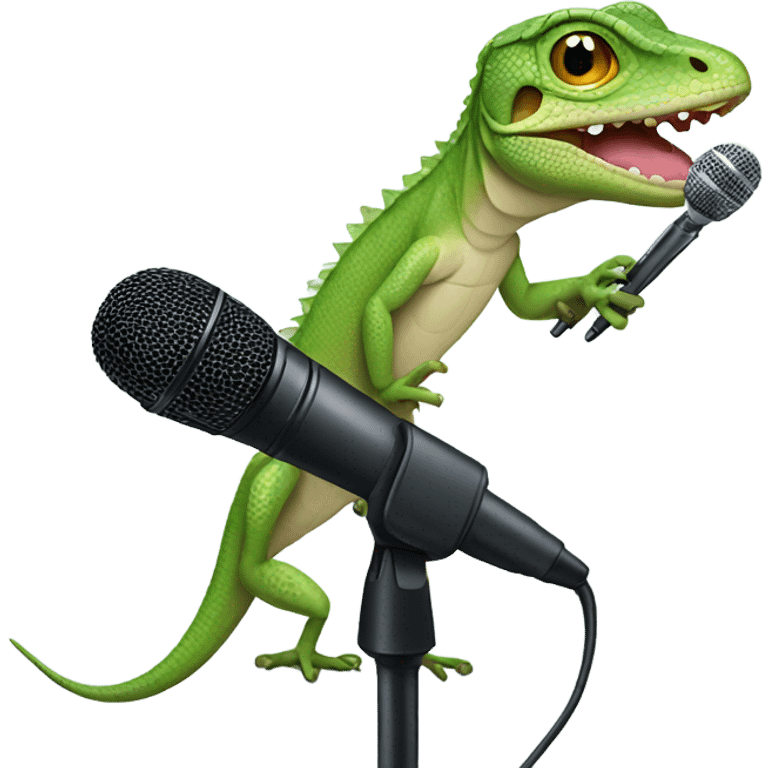 Lizard with a microphone  emoji