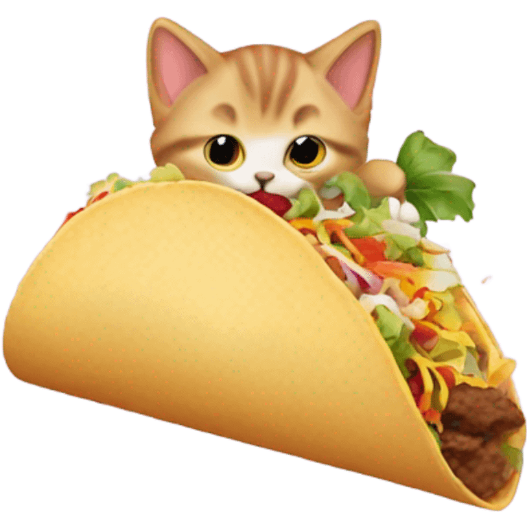 Kitten eating a taco emoji