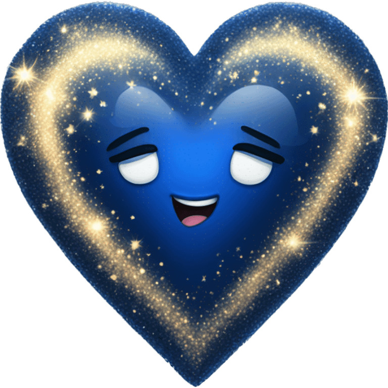 Dark blue heart with sparkles emoji