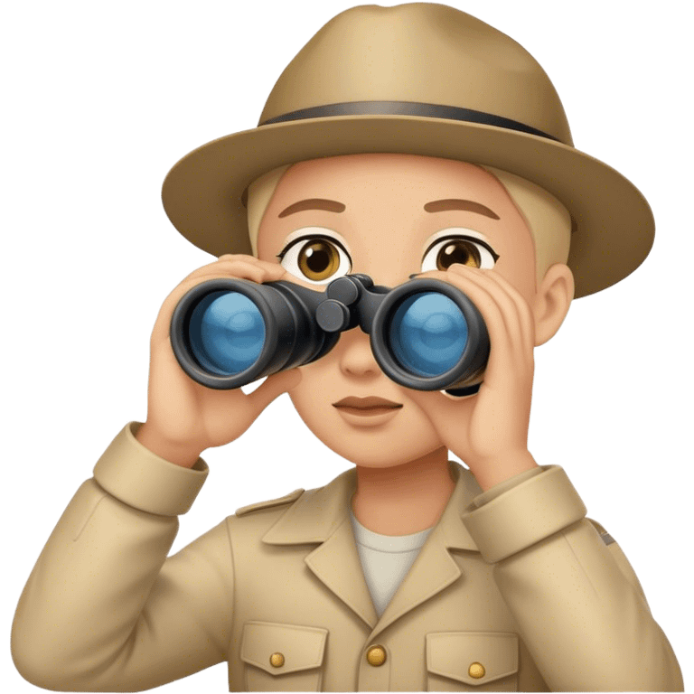 A person holding binoculars or a telescope, looking into the distance emoji