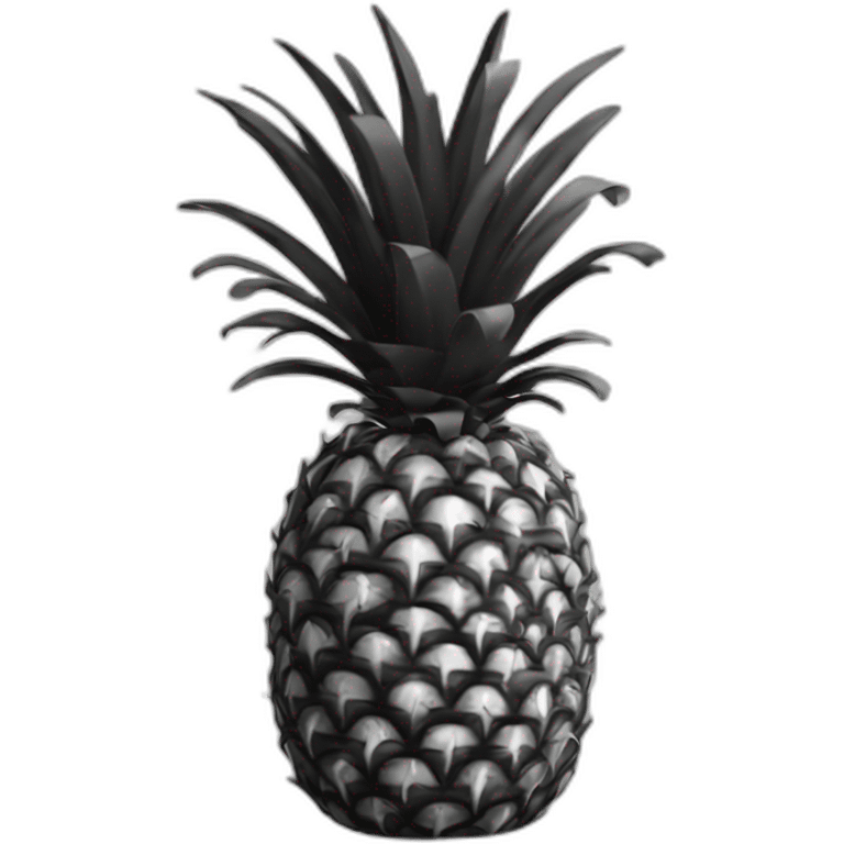 black and white pineapple emoji