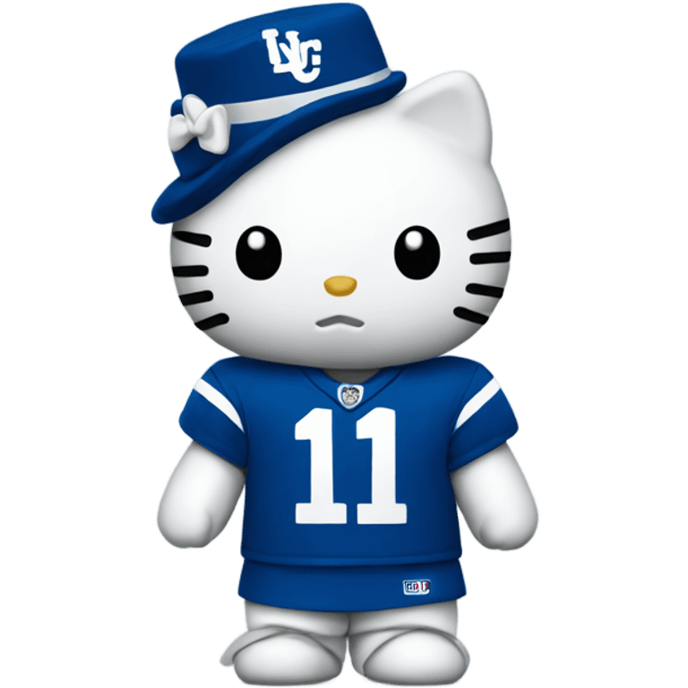 Hello kitty wearing a colts uniform emoji