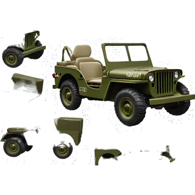  Barbie’s 1945 Willys army jeep  emoji