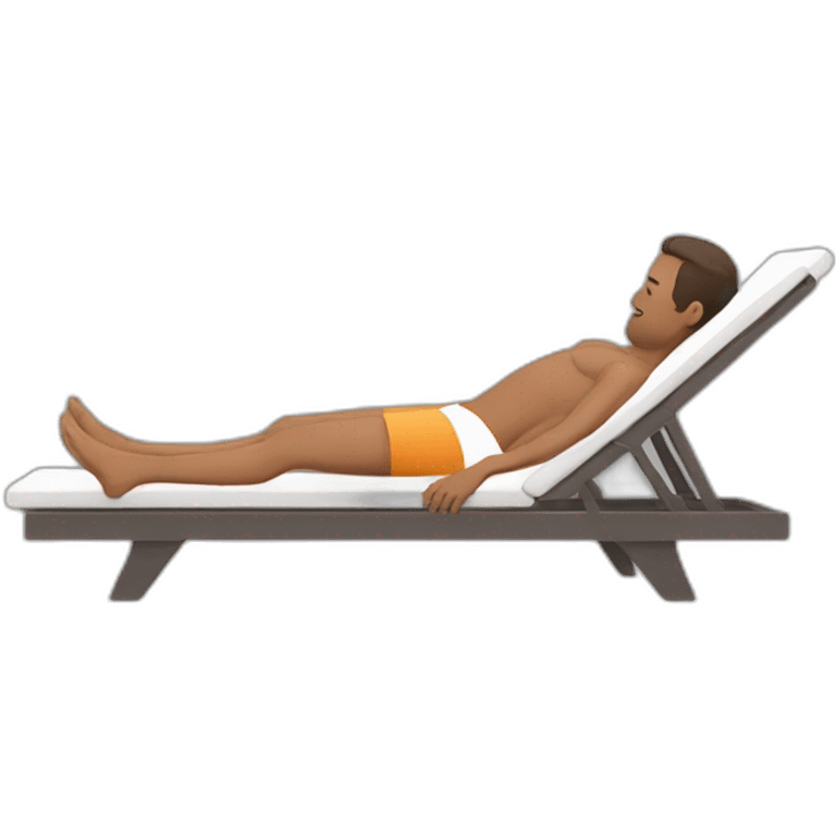 man laying in sunbed emoji