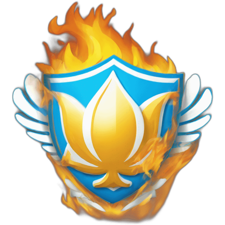 Olympique de Marseille logo on fire emoji