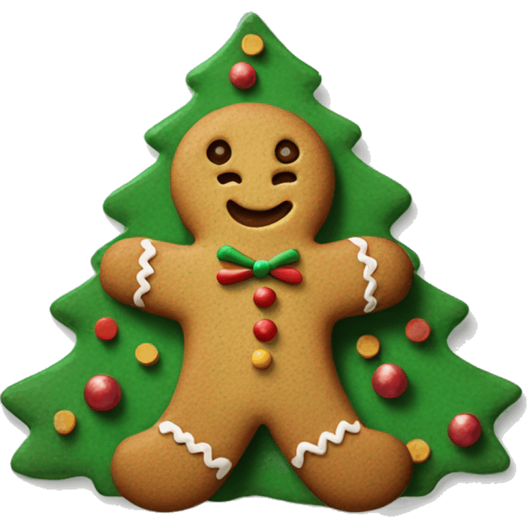 Gingerbread men on Christmas tree shaped plate emoji