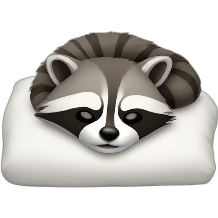 racoon sleeping on bed emoji