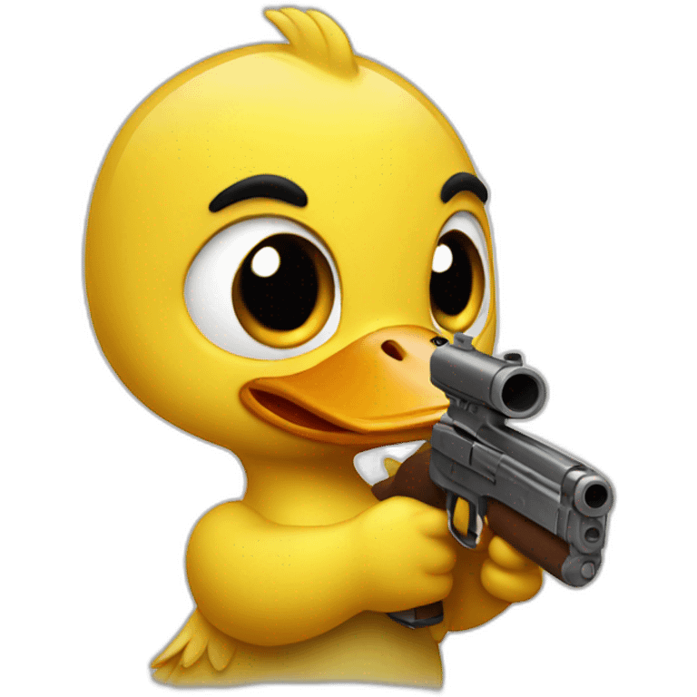 A little duck with a gun emoji