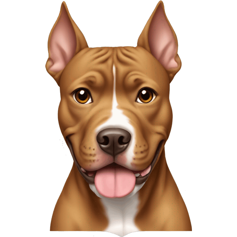 Light brown pitbull with ears cut emoji