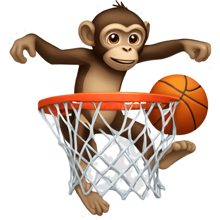 A monkey dunking a basketball emoji