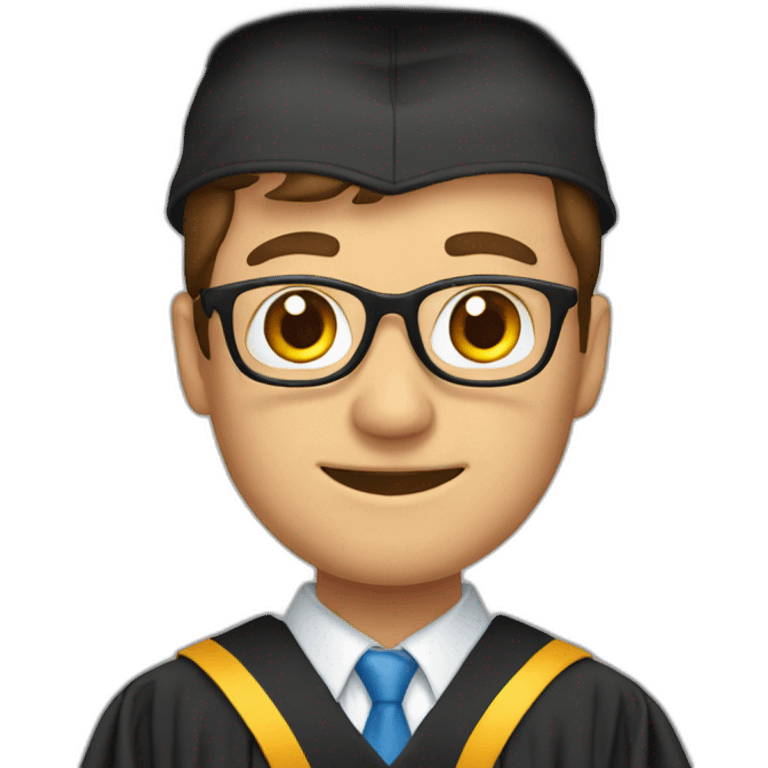 male teacher wearing a graduation hat emoji